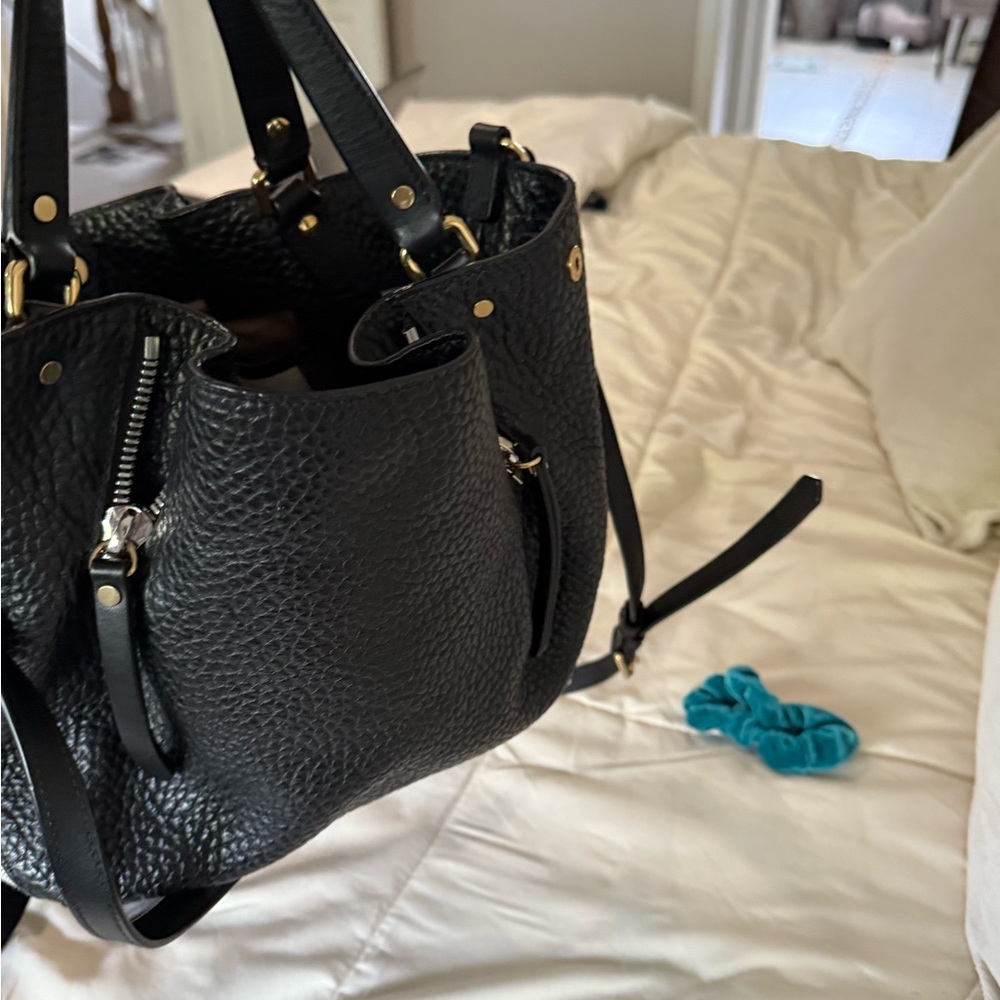 Burberry Black Textured Leather Tote